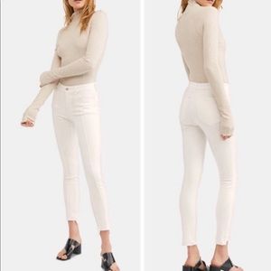 NEW Free People Del Wray White Cream Jeans, Sz 28